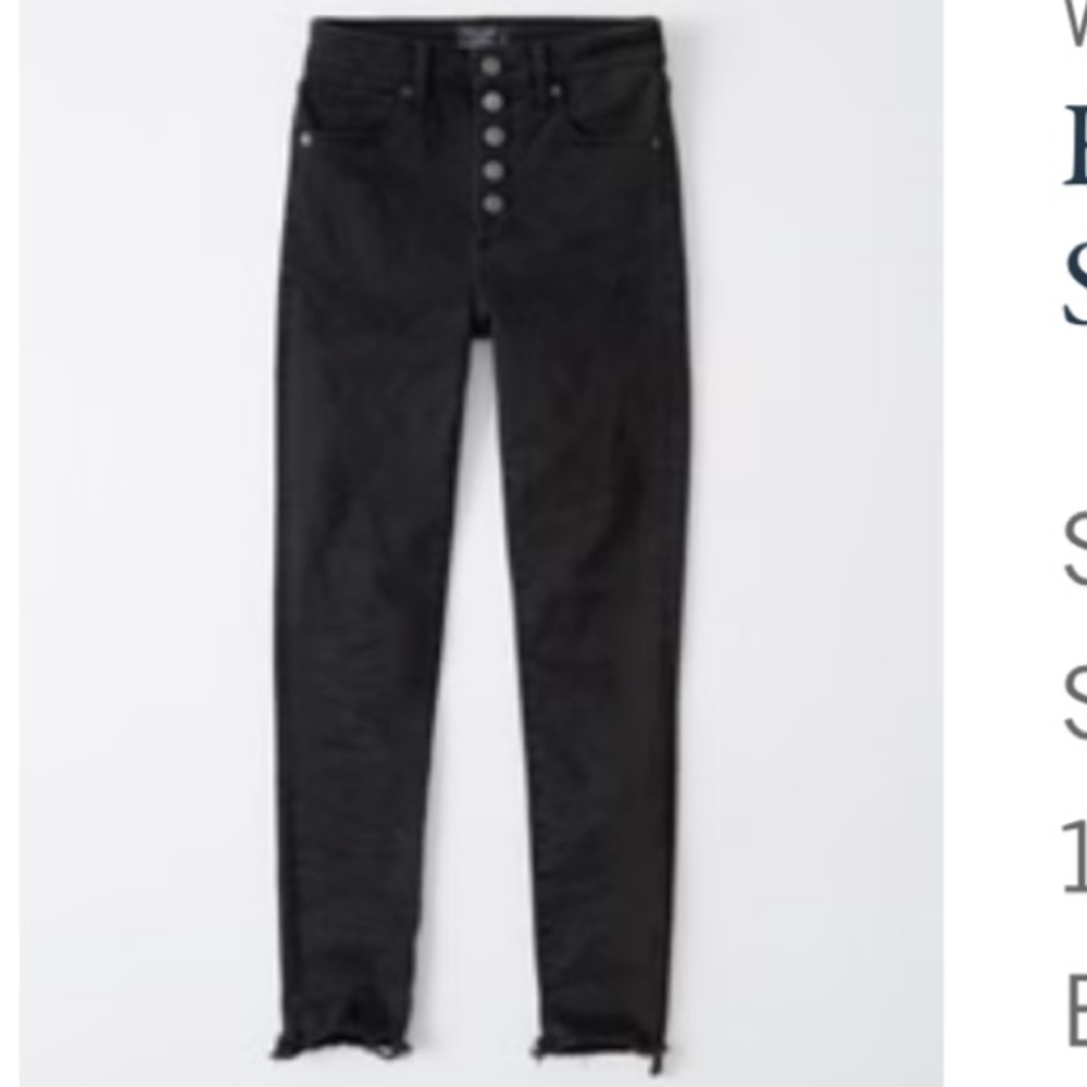 Abercrombie Black High Rise Super Skinny Ankle Jean (25 Short, curve love)